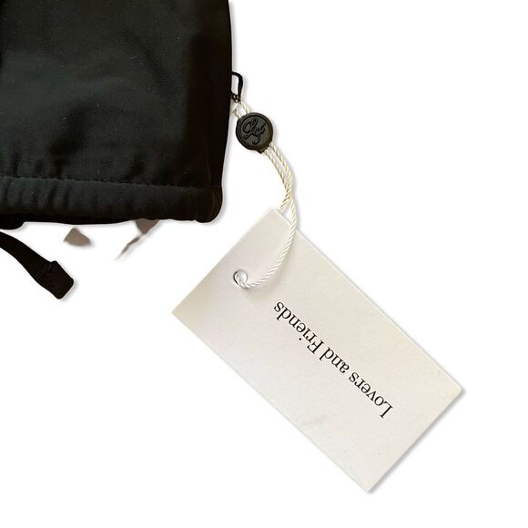 Lovers + Friends Willa rosette triangle Top Black White Bikini swim Revolve M - Picture 7 of 9